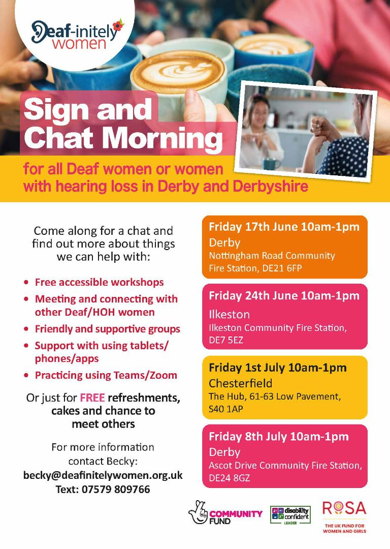 Sign and Chat poster - all info in text below