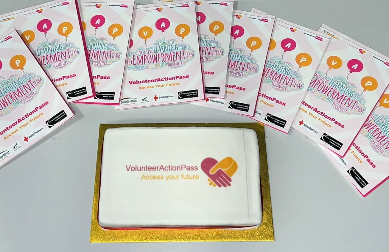 VAP cake and leaflets at the launch event