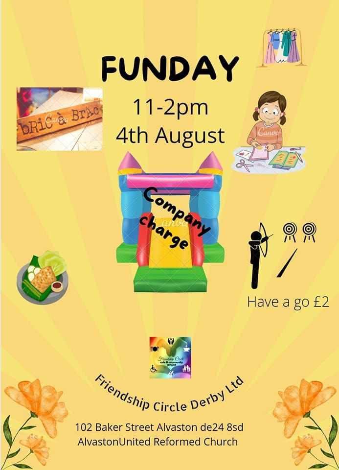 Fun Day at the Friendship Circle Cafe poster - all info in text below
