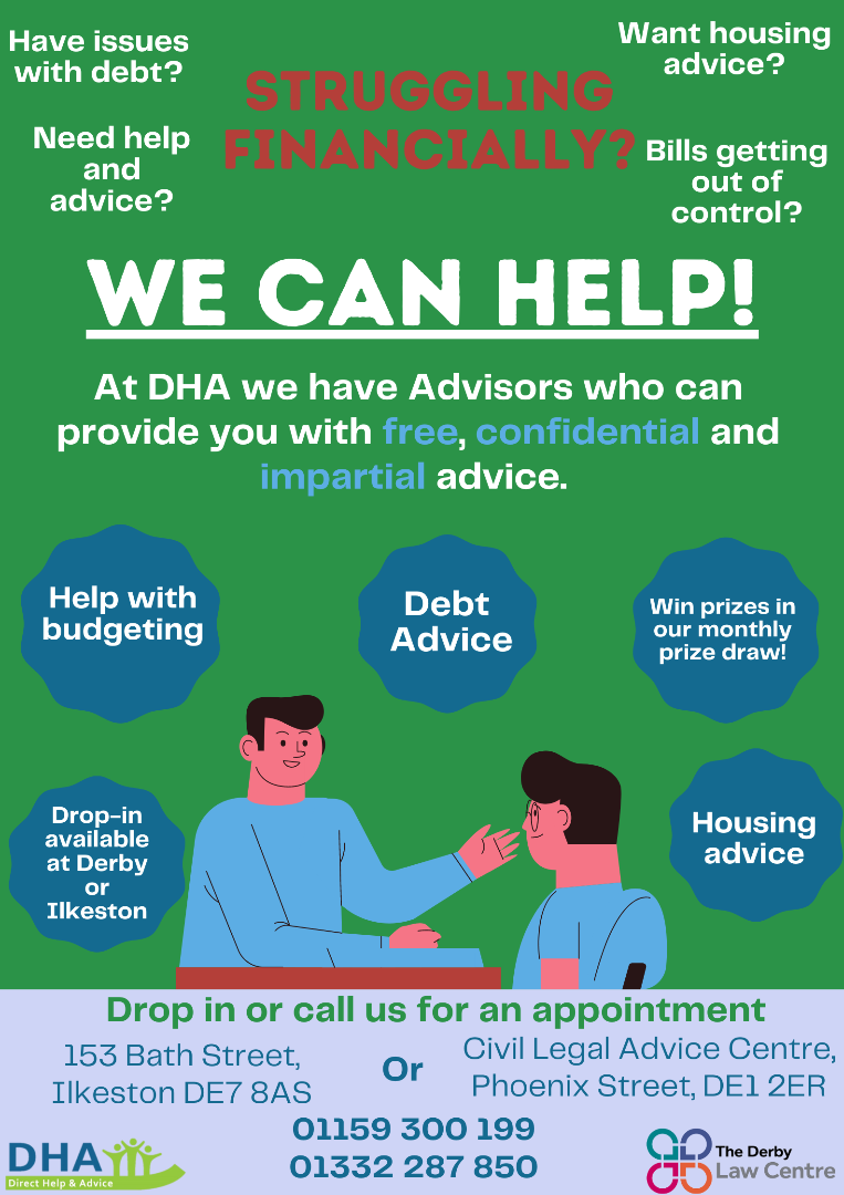 DHA Money Advice drop-in poster - click image for PDF version