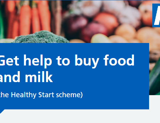 NHS Healthy Start scheme - help to buy food & milk for new / expecting parents