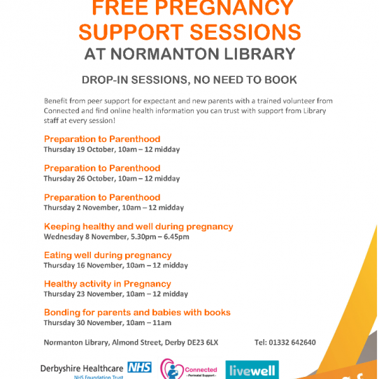 Free pregnancy support sessions at Normanton Library