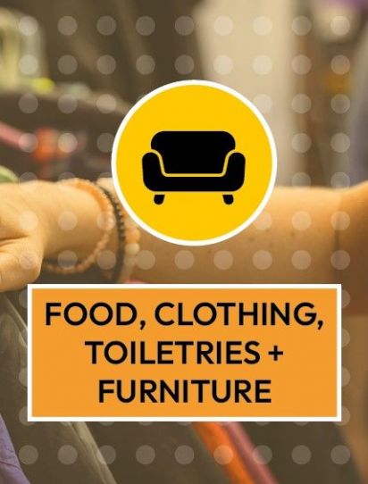 Food, Clothing, Toiletries and Furniture
