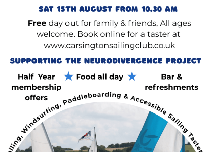 Supporting The Neurodivergence Project: Carsington Sailing Club Summer Splash Open Day