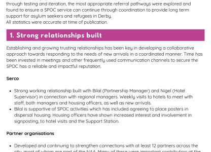 Single Point of Contact (SPOC) Pilot Project Final Report