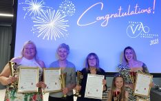 (Left to right) Helen Simpkin - Youth Work Award, Ruth Clark - Crisis Support Award, Derby Stand up to Racism - Inclusion Award, Esme Grace Wainwright - Young Volunteer Award, Steph Kelsey, Kelsey Family CiC - Mental Health & Addiction Award.