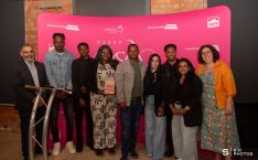 New Arrivals Voice, winner of the New Arrivals Ambassador Award, with award presenter Mahroof Hussain of Tell MAMA, a national organisation dedicated to supporting those who experience anti-Muslim prejudice