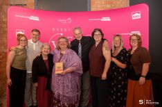 Katrina Foulkes, winner of the Health and Wellbeing Award and friends